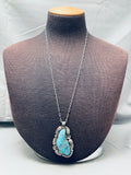 Important Mary Velasquez Vintage Native American Navajo Turquoise Sterling Silver Necklace-Nativo Arts