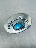 Tremendous Vintage Native American Navajo Bisbee Turquoise Sterling Silver Kachina Pin-Nativo Arts