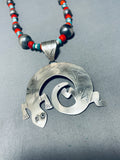 One Of The Best Ever Lizard Vintage Native American Navajo Sterling Silver Necklace-Nativo Arts