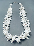 Rare White Dove Vintage Santo Domingo Sterling Silver Heishi Necklace-Nativo Arts