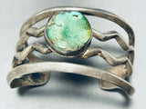 River Of Green Turquoise Vintage Native American Navajo Sterling Silver Bracelet-Nativo Arts