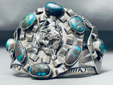 One Of The Best Ever Vintage Native American Navajo Bisbee Turquoise Sterling Silver Bracelet-Nativo Arts