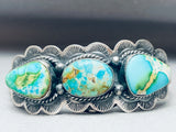 Rare Blue Royston Turquoise Native American Navajo Sterling Silver Bracelet-Nativo Arts