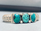 Incredible Vintage Native American Navajo Spiderweb Turquoise Sterling Silver Bracelet-Nativo Arts
