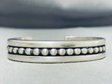 Important Thick Jimmie King Jr Vintage Native American Navajo Sterling Silver Bracelet-Nativo Arts
