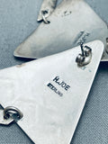 Stunning Vintage Native American Navajo Snake Sterling Silver Earrings-Nativo Arts