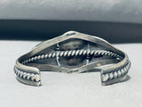Bold Vintage Signed Native American Navajo White Buffalo Sterling Silver Bracelet-Nativo Arts