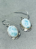 Breathtaking Native American Navajo Larimar Sterling Silver Earrings-Nativo Arts