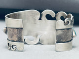 Waves Of Silver Vintage Native American Navajo Turquoise Sterling Bracelet-Nativo Arts