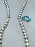 Jesse Monongye (D.) Important Hopi Vintage Sterling Silver Turquoise Necklace-Nativo Arts