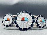 M Zunie Stunning Native American Zuni Sleeping Beauty Turquoise Sterling Silver Bracelet
