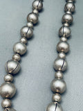 Hand Tooled Vintage Native American Navajo Sterling Silver Balls Necklace Old-Nativo Arts