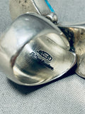 Massive Native American Navajo Signed 2 Carico Lake Turquoise Sterling Silver Ring-Nativo Arts