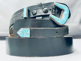 Superior Vintage Native American Navajo Turquoise Inlay Sterling Silver Belt-Nativo Arts