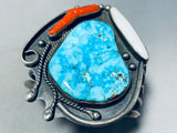 Very Rare Gilbert Turquoise Vintage Native American Navajo Huge Sterling Silver Bracelet-Nativo Arts