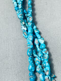 One Of The Best Vintage Native American Navajo Morenci Turquoise Sterling Silver Necklace-Nativo Arts