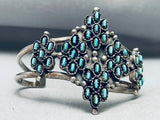 Stars Of Turquoise Vintage Native American Zuni Sterling Silver Bracelet Cuff-Nativo Arts