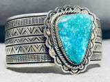 Astounding Vintage Native American Navajo Pilot Mountain Turquoise Sterling Silver Bracelet-Nativo Arts