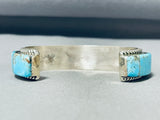 7 Inch Wrist Vintage Native American Navajo Inlay 8 Turquoise Sterling Silver Bracelet-Nativo Arts