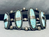 One Of The Most Unique Vintage Native American Navajo Turquoise Sterling Silver Bridge Bracelet-Nativo Arts