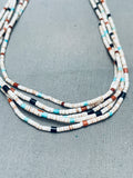 Delicate Vintage Santo Domingo Turquoise Heishi Sterling Silver Necklace-Nativo Arts