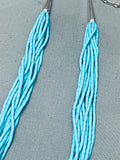 Turquoise Heishi Vintage Navajo Sterling Silver Necklace-Nativo Arts