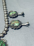 Particularly Rare Vintage Native American Navajo Damale Turquoise Sterling Silver Necklace-Nativo Arts