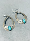 Best Vintage Native American Navajo Carico Lake Turquoise Sterling Silver Teardrop Earrings-Nativo Arts