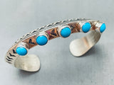 One Of The Best Vintage Native American Navajo Lan Secatero Sterling Silver Turquoise Bracelet-Nativo Arts