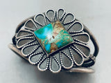 Rope Teardrop Vintage Native American Navajo Royston Turquoise Sterling Silver Bracelet-Nativo Arts