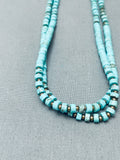 Intricate Vintage Native American Navajo Turquoise Heishi Sterling Silver Necklace-Nativo Arts