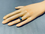 Alex Sanchez Vintage Native American Navajo Royston Morenci Turquoise Lapis Sterling Silver Ring-Nativo Arts