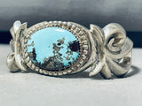 Striking Vintage Native American Navajo Godber Turquoise Sterling Silver Bracelet-Nativo Arts