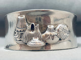 Detailed Pottery Vintage Pat Smith Sterling Silver Bracelet Cuff-Nativo Arts