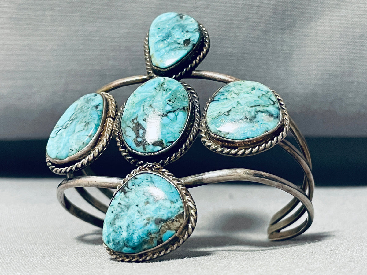 Blue Diamond Turquoise Mine Vintage Native American Navajo Sterling Si ...