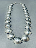 One Of The Most Unique Vintage Native American Navajo 'Half Bead' Sterling Silver Necklace-Nativo Arts