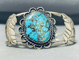 Exceptional Vintage Native American Navajo Spiderweb Turquoise Sterling Silver Bracelet-Nativo Arts