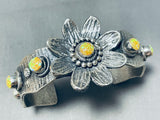 Lovely Native American Navajo Opal Sterling Silver Flower Bracelet-Nativo Arts