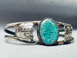 Very Rare Apache Turquoise Vintage Native American Navajo Sterling Silver Bracelet-Nativo Arts