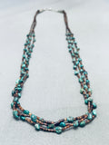 Quality Authentic Vintage Native American Navajo Turquoise Heishi Sterling Silver Necklace-Nativo Arts