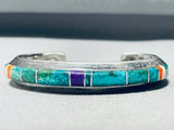 Most Famous Inlay Artist Native American Navajo Wes Willie Sterling Silver Turquoise Bracelet-Nativo Arts