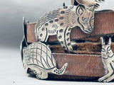 Animals Hand Carved Vintage Native American Navajo Sterling Silver Concho Belt-Nativo Arts
