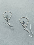 Hand Twisted Rope Vintage Native American Navajo Teardrop Turquoise Sterling Silver Earrings-Nativo Arts