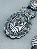 374 Grams Vintage Native American Navajo Hand Tooled Sterling Silver Concho Belt-Nativo Arts