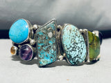 Smithsonian Artist!! Vintage Native American Navajo Turquoise Sterling Silver Bracelet-Nativo Arts