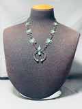 Amazing Vintage Native American Navajo 10 Blue Gem Turquoise Sterlng Silver Squash-Nativo Arts