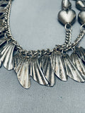 Most Unique Vintage Southwest Heart Sterling Silver Dangling Necklace-Nativo Arts