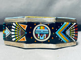 Most Intricate Vintage Southwest Turquoise Inlay Sterling Bracelet-Nativo Arts