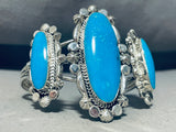 Dave Lopez Navajo Turquoise Sterling Silver Bracelet Cuff-Nativo Arts
