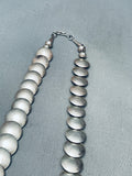 Round Concho Bead Vintage Native American Navajo Sterling Silver Necklace-Nativo Arts